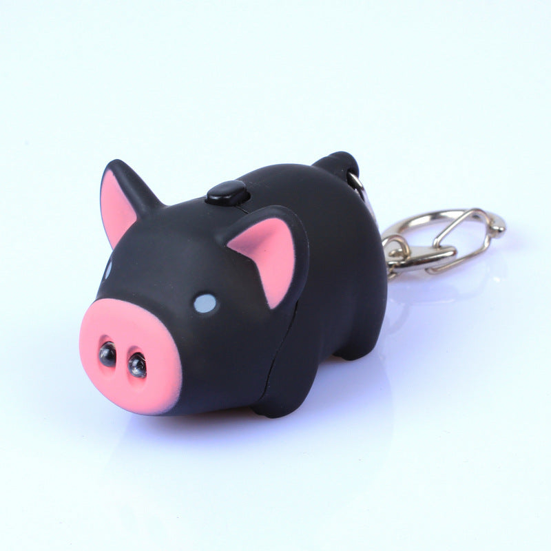 Caricatura al por mayor Cartoon Piggy LED e iluminación de llavero